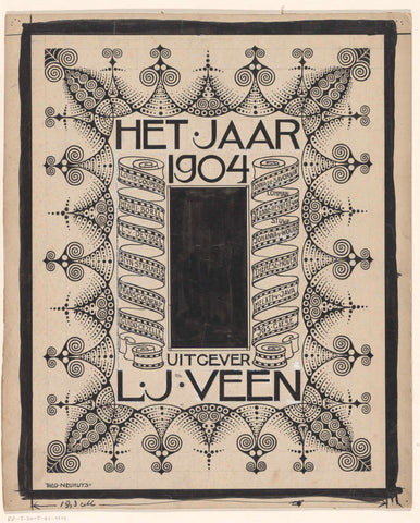 Cover design for: Het jaar 1904, Theo Neuhuys, in or before 1904 Canvas Print