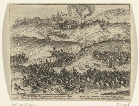 Battles at Xanten and Rheinberg in which Count Adolf of Nassau-Siegen is killed, 1608, anonymous, 1613 - 1615 Canvas Print