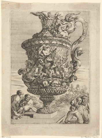 Schenkkan with Neptune, Jean Lepautre, 1628 - 1732 Canvas Print