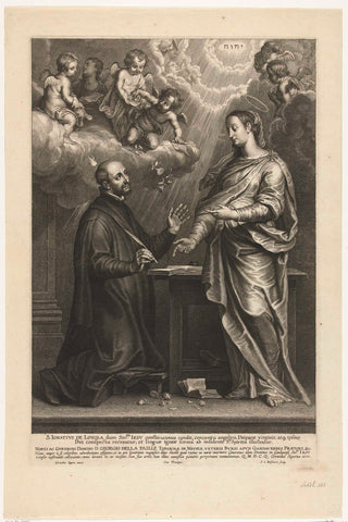 Maria verschijnt aan heilige Ignatius van Loyola, Schelte Adamsz. Bolswert, 1631 Canvas Print