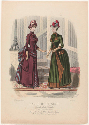 Revue de la Mode, Gazette de la Famille, dimanche 14 décembre 1884, 13e Année, No. 676: Jupons & Corsets (...), A. Chaillot, 1884 Canvas Print