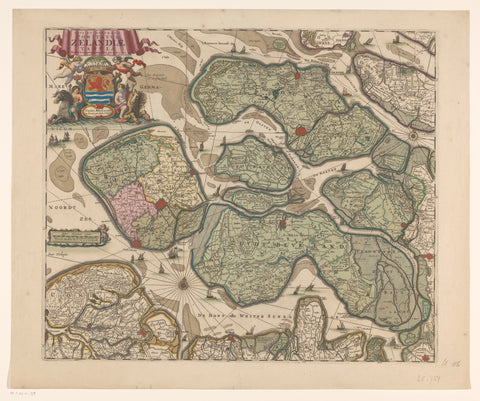 Map of Zeeland, anonymous, 1692 - 1750 Canvas Print