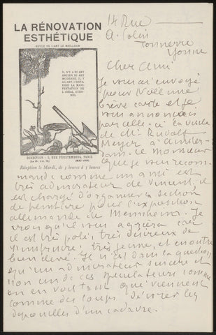 Letter to Andries Bonger, Émile Bernard, c. 1906 Canvas Print