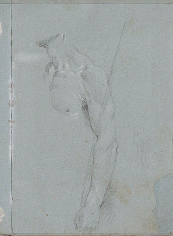 Torso van een naakte man met speer, Lorenzo Baldissera Tiepolo (circle of), c. 1751 Canvas Print