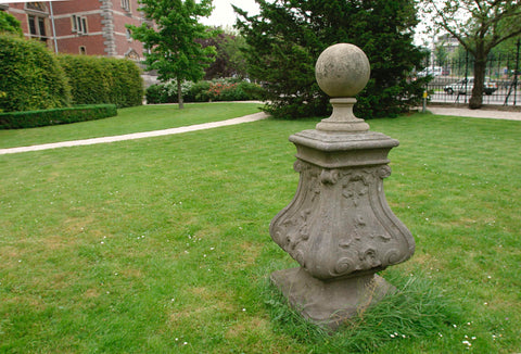 Stone sphere on a pedestal, 2003 Canvas Print