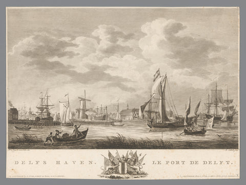 View of the port of Delfshaven, 1780, Mathias de Sallieth, 1780 - 1787 Canvas Print