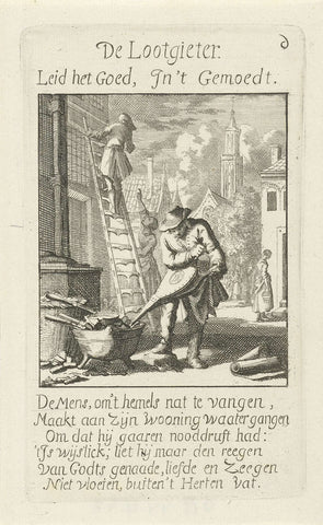 Plumber, Jan Luyken, 1694 Canvas Print