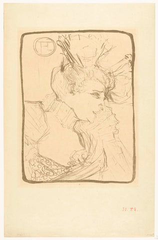 Portrait of variety artist Marcelle Lender, Henri de Toulouse-Lautrec, 1895 Canvas Print