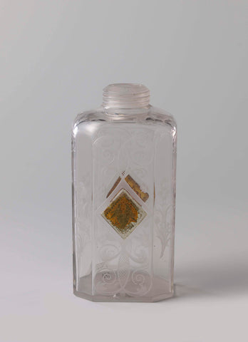 Octagonal bottle with diamond-shaped metaillons and leaf ornament, anonymous, c. 1730 - c. 1790 Canvas Print