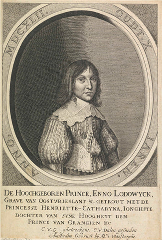 Portrait of Enno Lodewijk, Count of East Frisia, at the age of 10, Cornelis van Dalen (I), 1642 Canvas Print