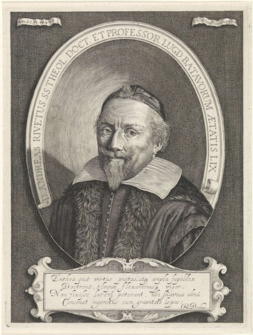 Portrait of André Rivet, Hendrick Hondius (I), 1631 Canvas Print