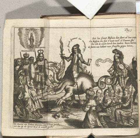 Cartoon on Cromwell, 1656, anonymous, 1656 Canvas Print