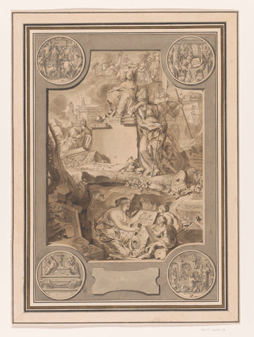 Frontispiece Design from Corpus Inscriptionum, Jan Goeree, c. 1707 Canvas Print