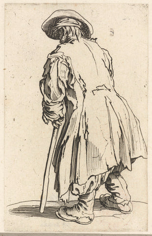 Beggar with a stick, seen on the back, Jacques Callot, 1622 - 1623 Canvas Print