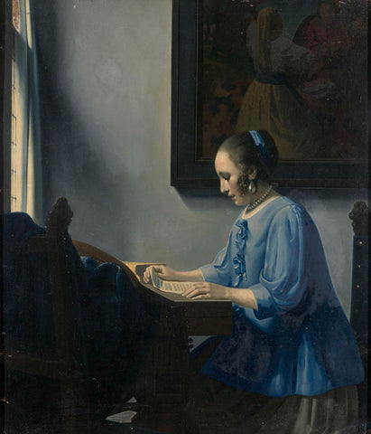 Music-reading woman, Han van Meegeren, 1935 - 1940 Canvas Print