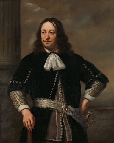 Portrait of a Naval Officer, probably Vice-Admiral Aert van Nes (1626-1693), Ferdinand Bol, 1667 Canvas Print