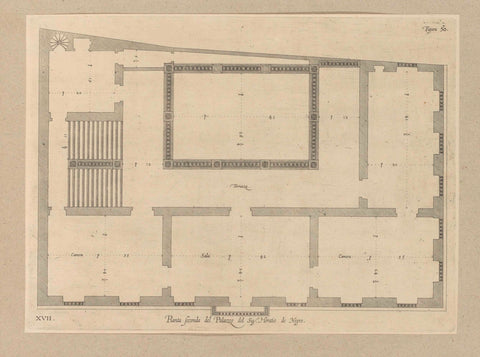 Plan of the first floor of the Palazzo Ambrogio Di Negro in Genoa, Nicolaes Ryckmans, 1622 Canvas Print