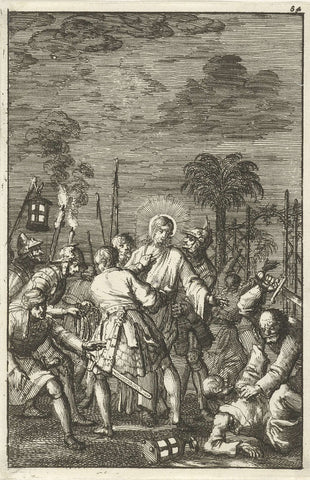 Christus gevangengenomen in de hof van Gethsemane, Jan Luyken, 1684 Canvas Print