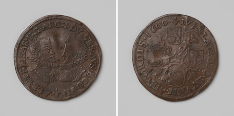 Jubilee year 1600, calculation medal of Albrecht and Isabella of Austria, anonymous, 1600 Canvas Print