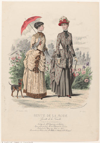 Revue de la Mode, Gazette de la Famille, dimanche 13 juillet 1884, 13e Année, No. 654: Toilettes de M.elles Vidal (...), A. Chaillot, 1884 Canvas Print