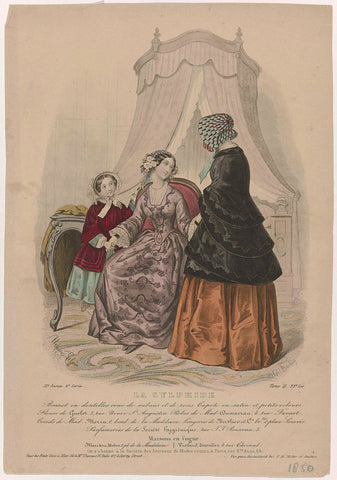 La Sylphide, 1850, 11e année, 2e serie, tome 9, 33e liv : Bonnet en dentelles (...), Bailly, 1850 Canvas Print