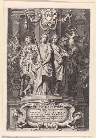 Cardinal virtues, Jacob Neefs, 1641 Canvas Print