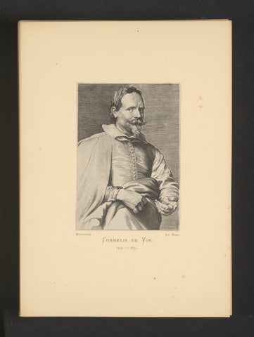 Reproductie van een gravure van een portret van Cornelis de Vos door Lucas Vorsterman (I), Joseph Maes, c. 1872 - in or before 1877 Canvas Print