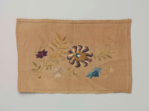 Rug of écru half linen with colourful embroidery., Industrieschool De Windroos, c. 1925 Canvas Print