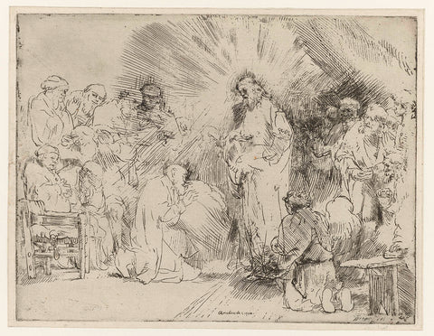 Christ Appearing to the Apostles, Rembrandt van Rijn, 1656 Canvas Print