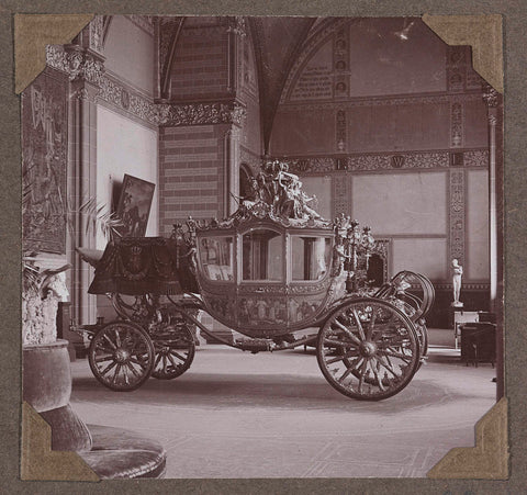 The golden carriage in the front hall in 1898., 1898 Canvas Print