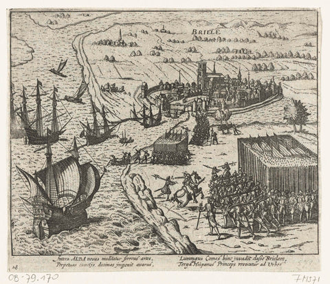 Capture of Den Briel by the water giants, 1572, anonymous, 1613 - 1615 Canvas Print