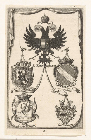 Arms of the plenipotentiaries of the German Empire during the peace negotiations in Utrecht (no. 2), 1712-1713, anonymous, 1713 Canvas Print