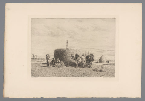 Rest during haymaking, Jules Jacques Veyrassat, 1881 Canvas Print