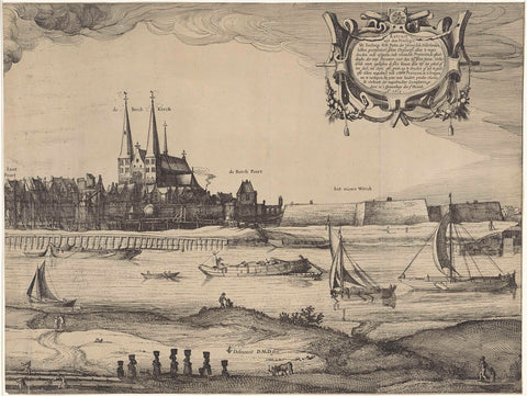 Profile of Deventer (plate IV), Claes Jansz. Visscher (II) (possibly), 1615 Canvas Print