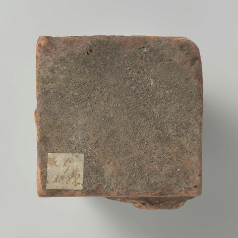 Floor tile of red-baked earthenware, anonymous, c. 1400 - c. 1600 Canvas Print