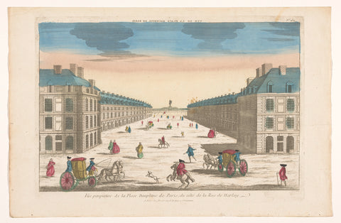 View of place dauphine and rue de Harlay in Paris, Basset, 1700 - 1799 Canvas Print