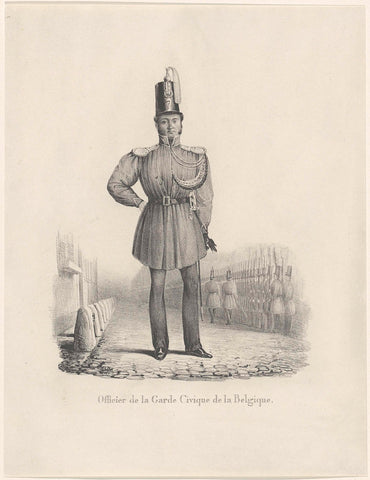 Officier van de Belgische burgerwacht, 1830, unknown, 1830 - 1831 Canvas Print