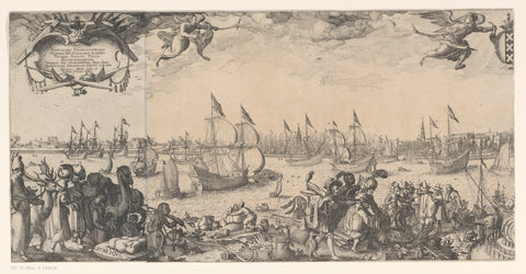 Profile of Amsterdam, as seen from the IJ (left part), Claes Jansz. Visscher (II), 1611 Canvas Print