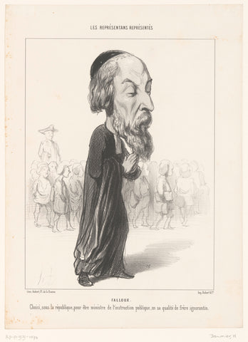 Karikatuur van Alfred-Fréderic-Pierre Falloux, Honoré Daumier, 1849 Canvas Print