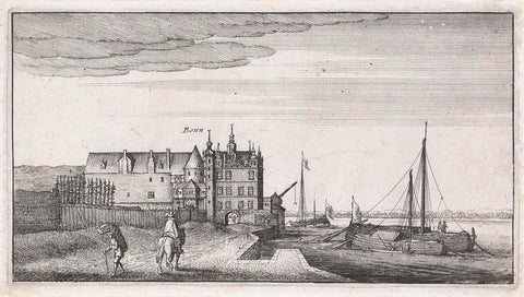 View of the chancellery on the Rhine near Bonn, Wenceslaus Hollar, 1643 - 1644 Canvas Print