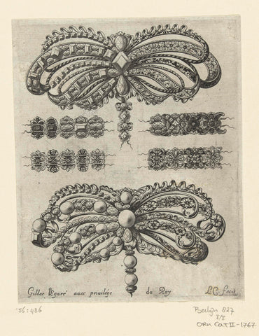 Six jewels: brooches and chain links, Louis Cossin, 1663 Canvas Print