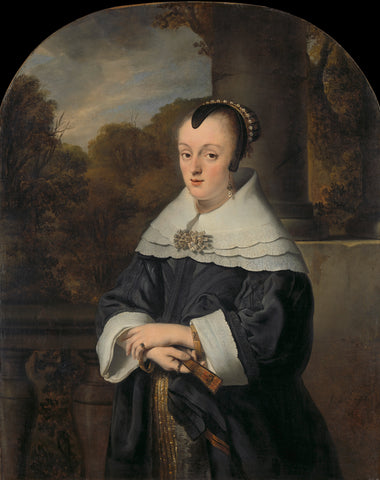 Portrait of Maria Rey, Ferdinand Bol, 1650 Canvas Print