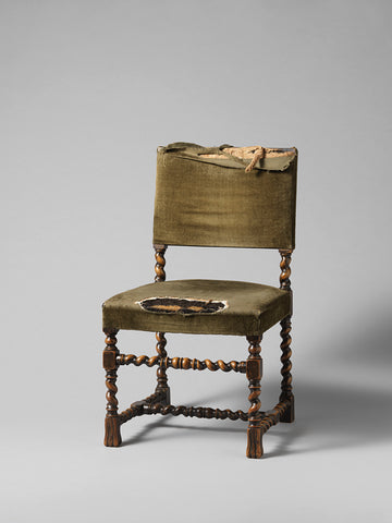 Chair in neo Renaissance style with hurled parts and with upholstered seat, anonymous, c. 1880 - c. 1920 Canvas Print