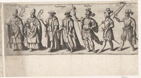 Procession through the shipping company room De Corenaren from Katwijk-aan-de-Rijn (third part), 1607, anonymous, 1607 Canvas Print