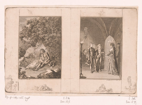 Two performances from the stories of Wilhelm Gottlieb Becker, Daniel Nikolaus Chodowiecki, 1796 Canvas Print