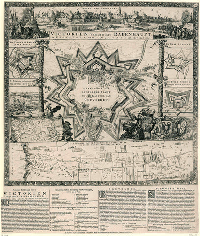 Overwinningen van Rabenhaupt in Groningen in de jaren 1672-1673, Romeyn de Hooghe (attributed to), 1673 Canvas Print