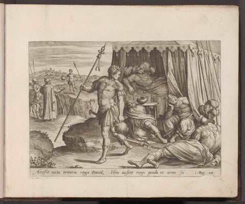 David spares the life of Saul, Ambrosius Francken (I), 1579 Canvas Print