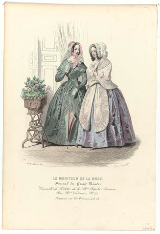 Le Moniteur de la Mode, 1843, No. 1 : Ensemble de Toilett (...), Tavernier, 1843 Canvas Print