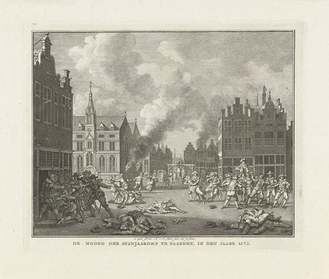 The Massacre of Naarden, 1572, Noah van der Meer (II), 1784 Canvas Print