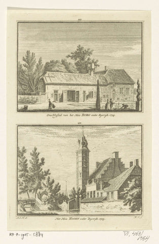 Views on the overblijsel of Den Burch and on the Huis te Hoorn, Rijswijk, Hendrik Spilman, 1757 Canvas Print